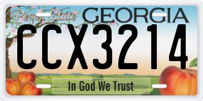 GA license plate CCX3214
