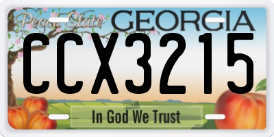 GA license plate CCX3215