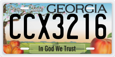 GA license plate CCX3216