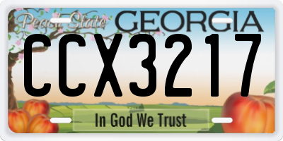 GA license plate CCX3217