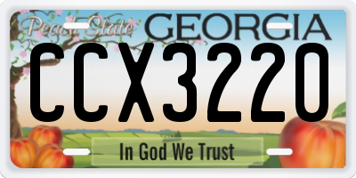GA license plate CCX3220