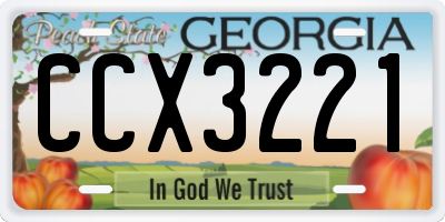 GA license plate CCX3221