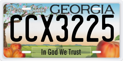 GA license plate CCX3225