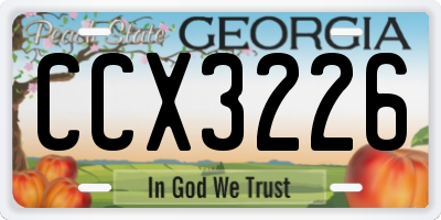 GA license plate CCX3226