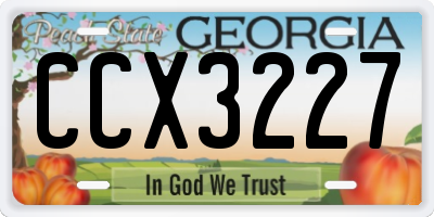 GA license plate CCX3227