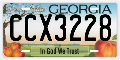 GA license plate CCX3228