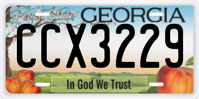 GA license plate CCX3229