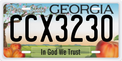 GA license plate CCX3230