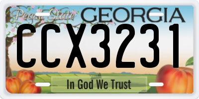 GA license plate CCX3231