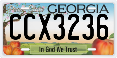 GA license plate CCX3236