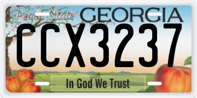 GA license plate CCX3237