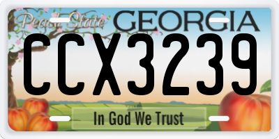GA license plate CCX3239