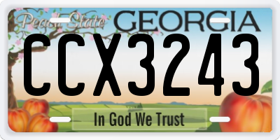 GA license plate CCX3243