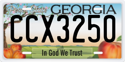 GA license plate CCX3250