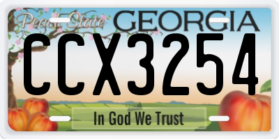 GA license plate CCX3254