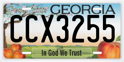 GA license plate CCX3255