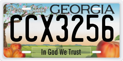 GA license plate CCX3256