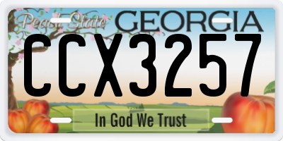GA license plate CCX3257
