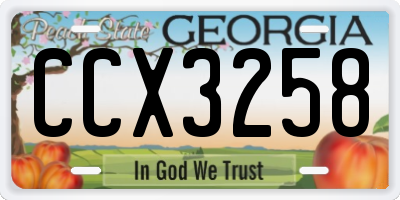 GA license plate CCX3258