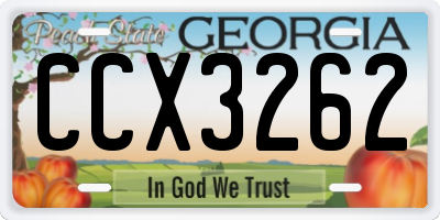 GA license plate CCX3262