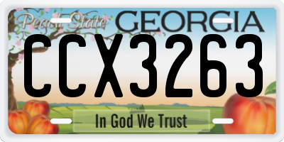 GA license plate CCX3263