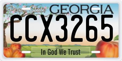 GA license plate CCX3265