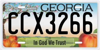GA license plate CCX3266
