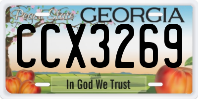 GA license plate CCX3269