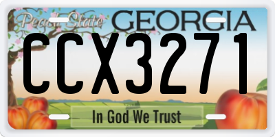GA license plate CCX3271