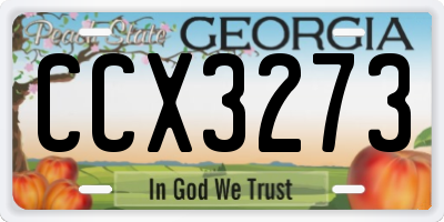 GA license plate CCX3273