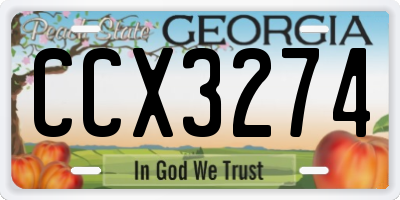 GA license plate CCX3274