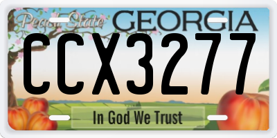 GA license plate CCX3277