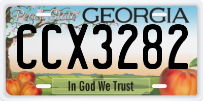 GA license plate CCX3282