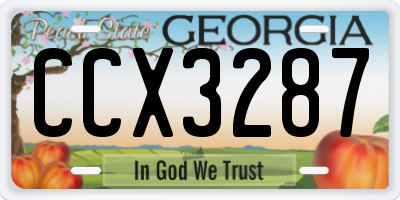 GA license plate CCX3287