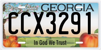GA license plate CCX3291