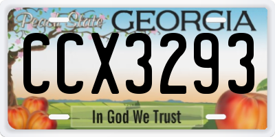 GA license plate CCX3293