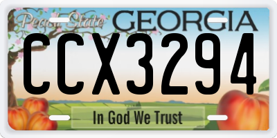 GA license plate CCX3294