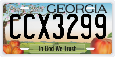 GA license plate CCX3299