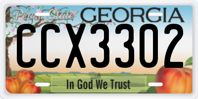 GA license plate CCX3302