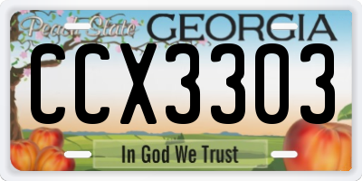 GA license plate CCX3303