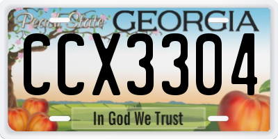 GA license plate CCX3304