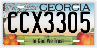 GA license plate CCX3305