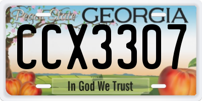 GA license plate CCX3307