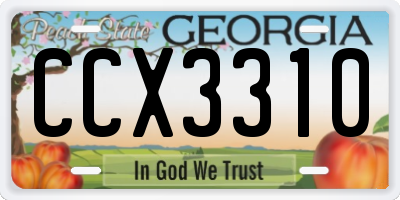 GA license plate CCX3310