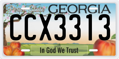 GA license plate CCX3313