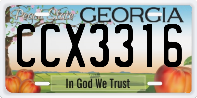 GA license plate CCX3316