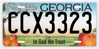GA license plate CCX3323