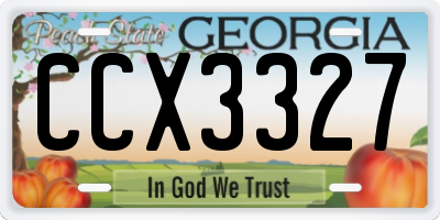 GA license plate CCX3327