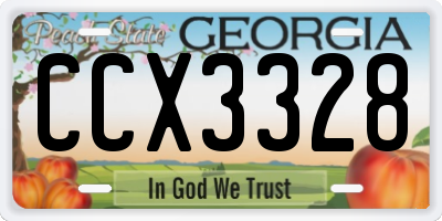 GA license plate CCX3328