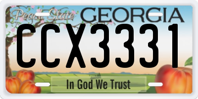 GA license plate CCX3331